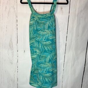 Lands' End Teal and Cream One Piece Swimsuit 18P